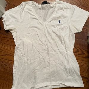 Ralph Lauren white v-neck T shirt!